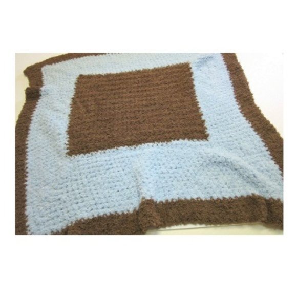 Chenille Baby Blanket Soft Fluffy 41x47 Lap Robe Blue Heirloom Afghan Crib Size - Picture 2 of 6